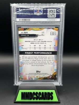 2024 Topps Finest - Rare Bo Nix #249 (RC)