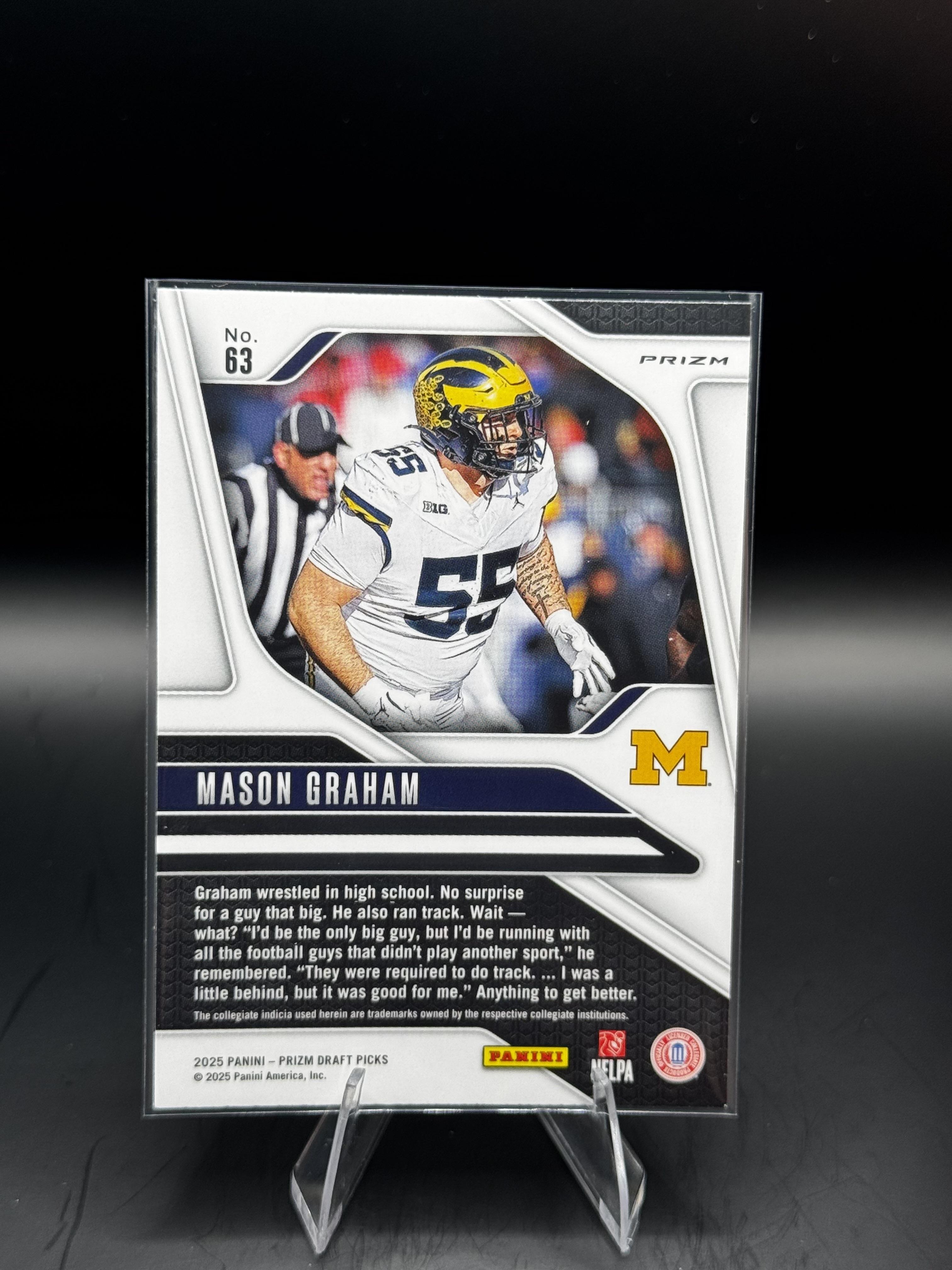 2025 Panini Prizm Draft Picks #63 Mason Graham Prizms Gold Ice