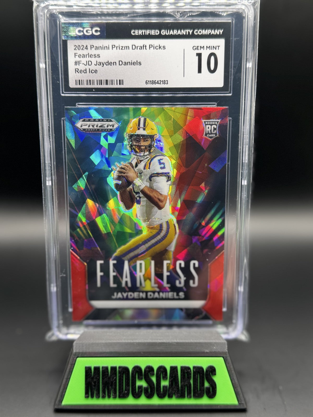 2024 Panini Prizm Draft Picks - Fearless Jayden Daniels #F-JD Red Ice Prizm (RC)
