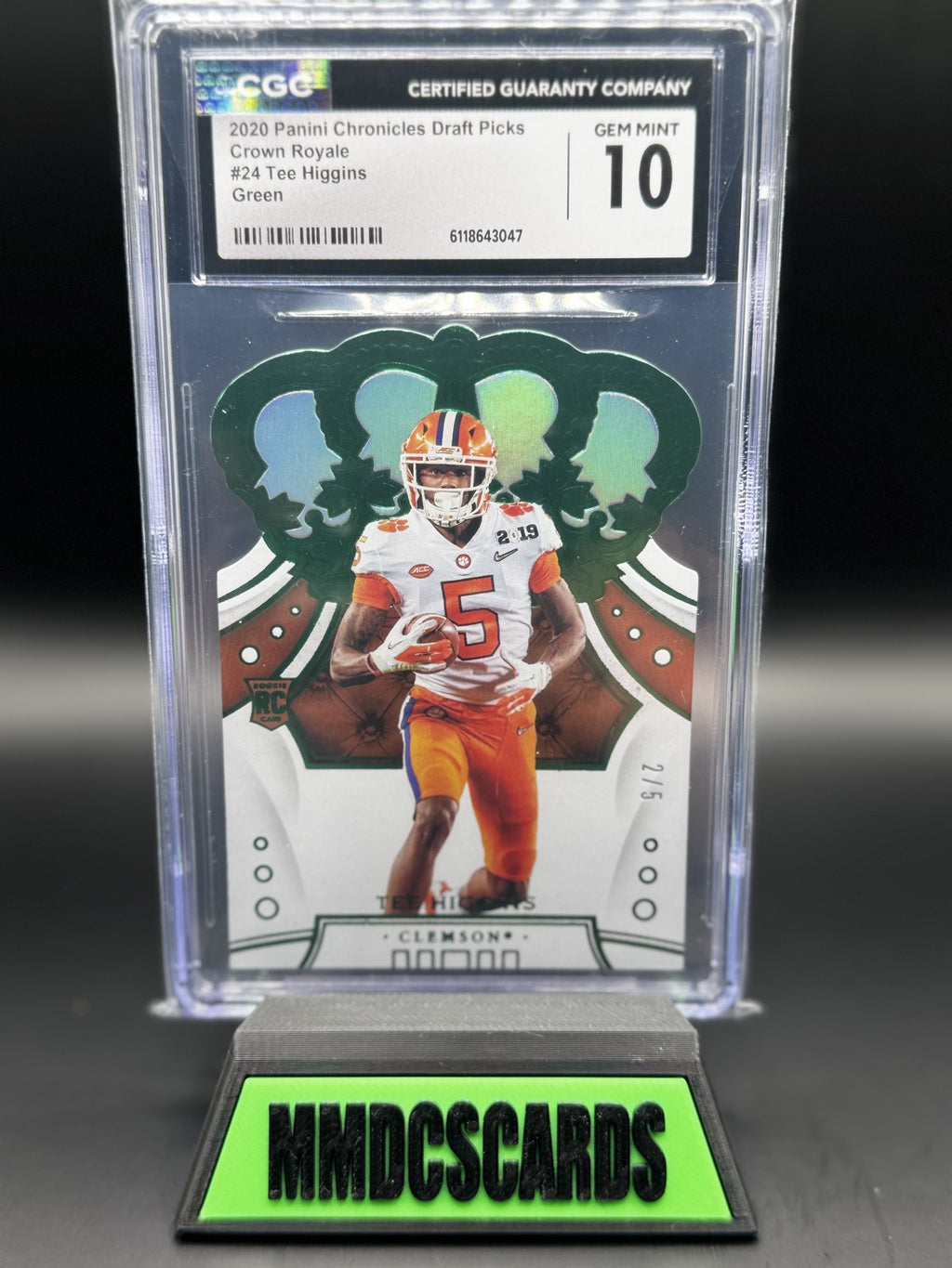 2020 Panini Chronicles Draft Picks Crown Royale#24 Tee Higgins Green 2/5
